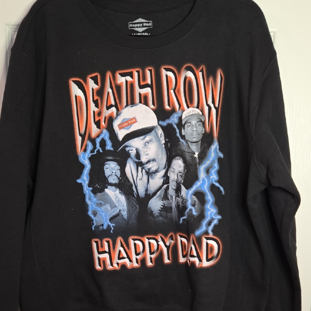 Vintage Death Row & Happy Dad Crewneck Sweater Size XL